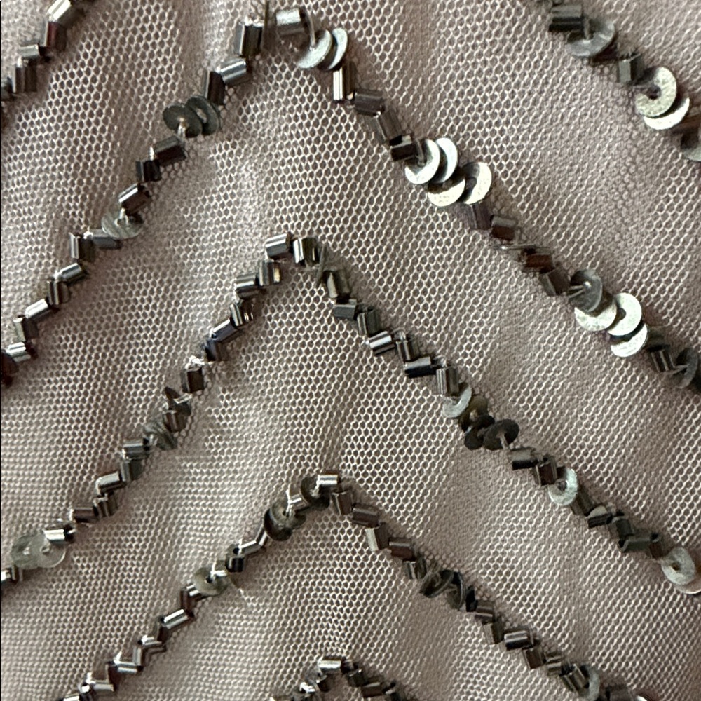 Adrianna Papell Nude Beaded Spaghetti Strap Mini Dress - Picture 2 of 8